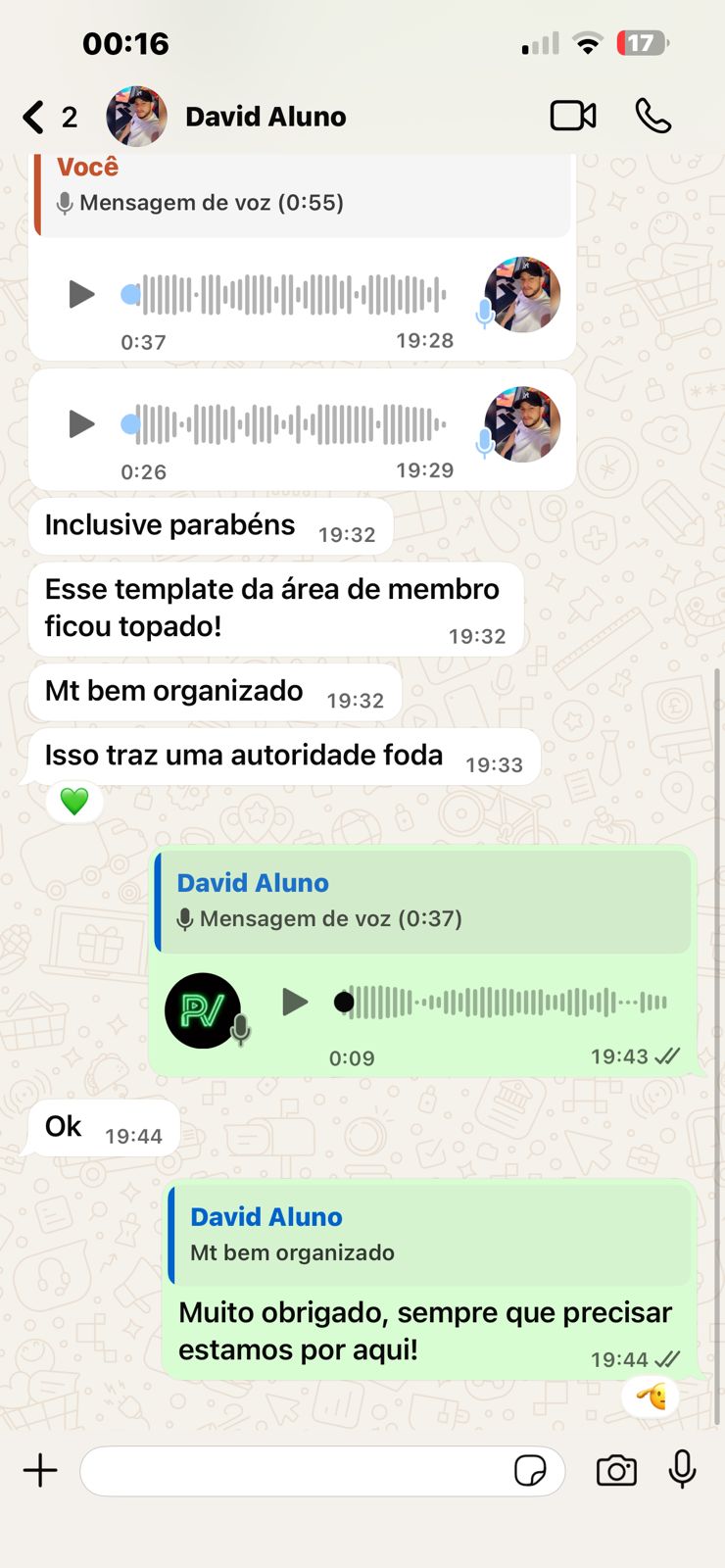 Resultados de alunos ganhando em dólar